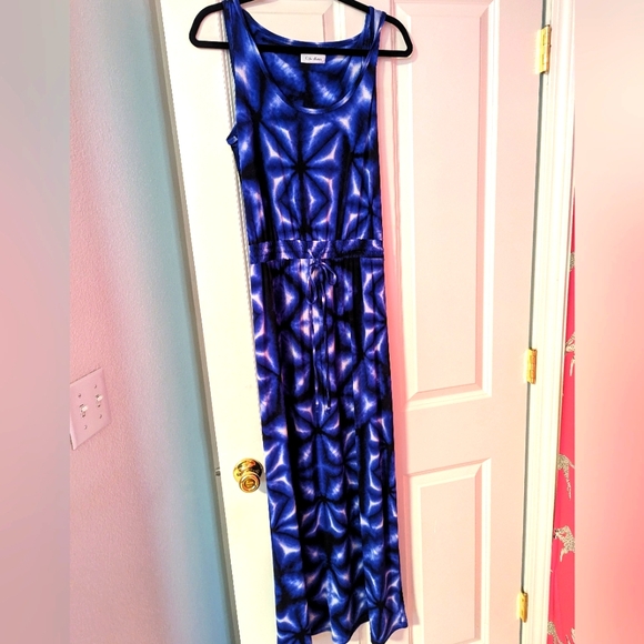 Calvin Klein Purple Kaleidescope print Maxi Dress - Picture 1 of 2